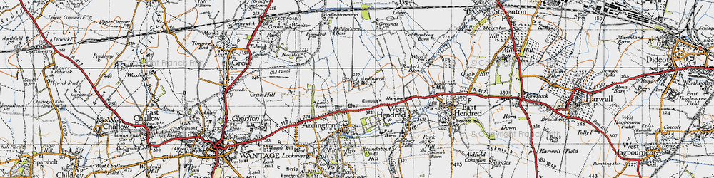Old map of Ardington Wick in 1947