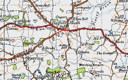 Old map of Ardley End in 1946