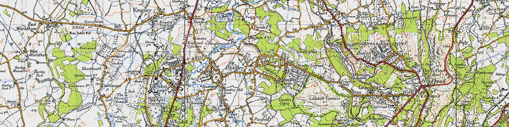 Old map of Arford in 1940