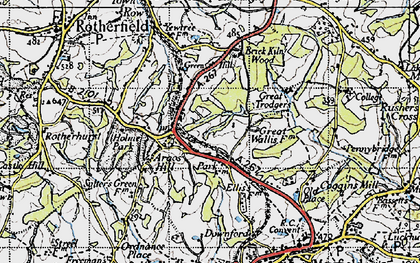 Old map of Argos Hill in 1940