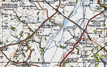 Old map of Arkholme in 1947
