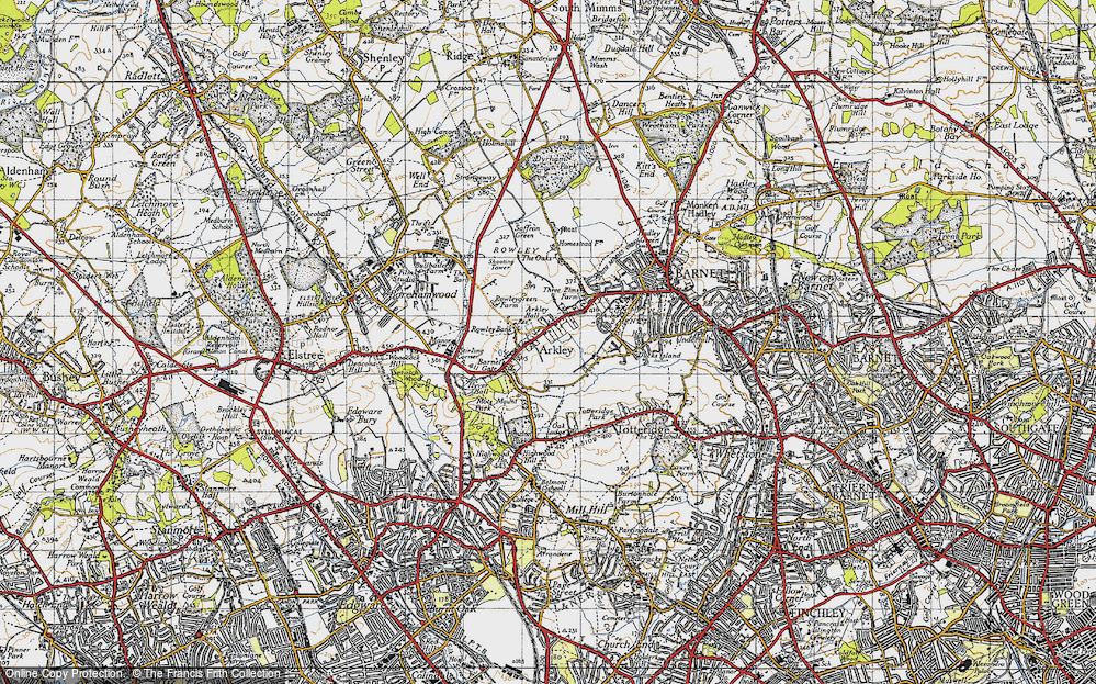 Old Map of Arkley, 1946 in 1946