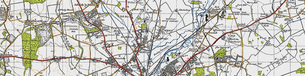 Old map of Arksey in 1947