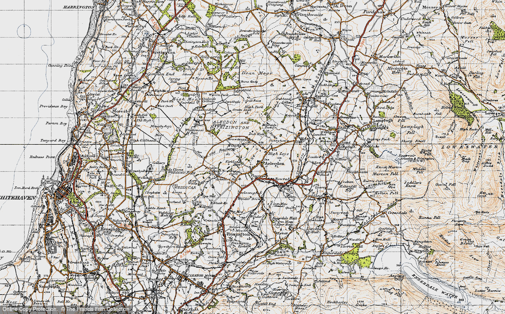 Old Map of Historic Map covering Arlecdon Hill in 1947