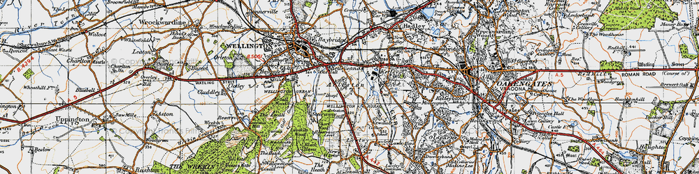Old map of Arleston in 1947