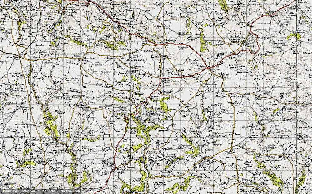 Old Map of Arlington Beccott, 1946 in 1946