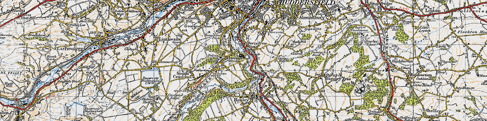 Old map of Armitage Bridge in 1947