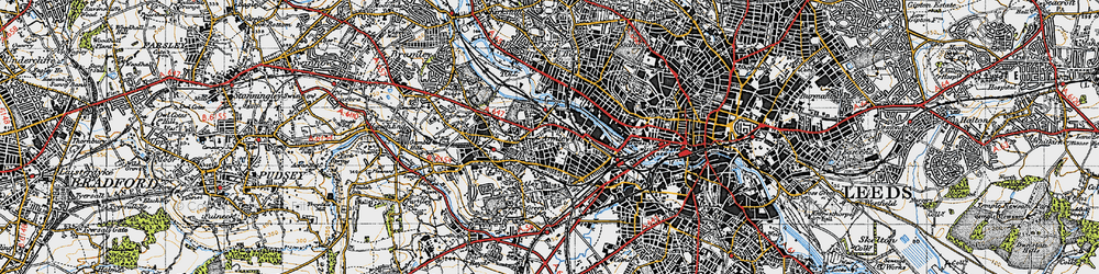 Old map of Armley in 1947