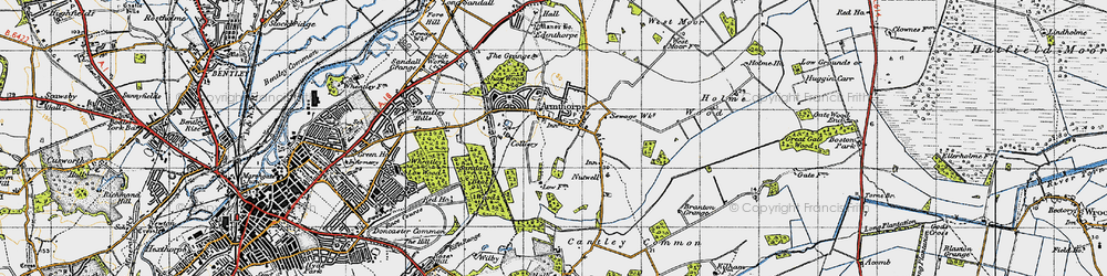 Old map of Armthorpe in 1947