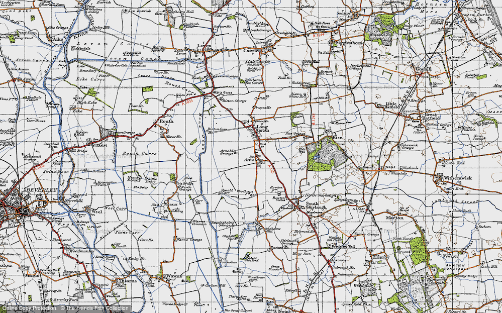 Old Map of Historic Map covering Arnold Grange in 1947