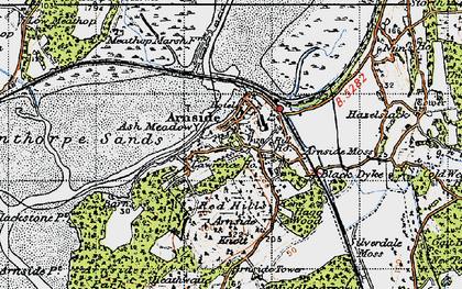 Old map of Arnside Knott in 1947