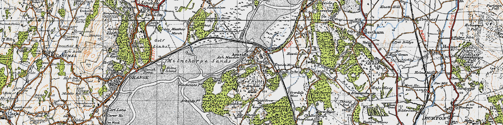 Old map of Arnside Knott in 1947