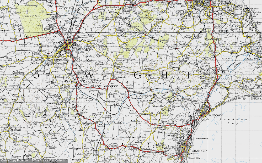 Old Map of Historic Map covering Horringford in 1945