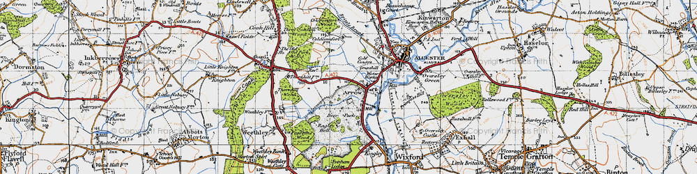 Old map of Ragley Hall in 1947