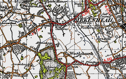 Old map of Arrowe Hill in 1947