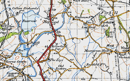 Old map of Arrowfield Top in 1947