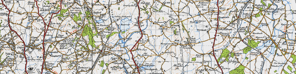 Old map of Arrowfield Top in 1947