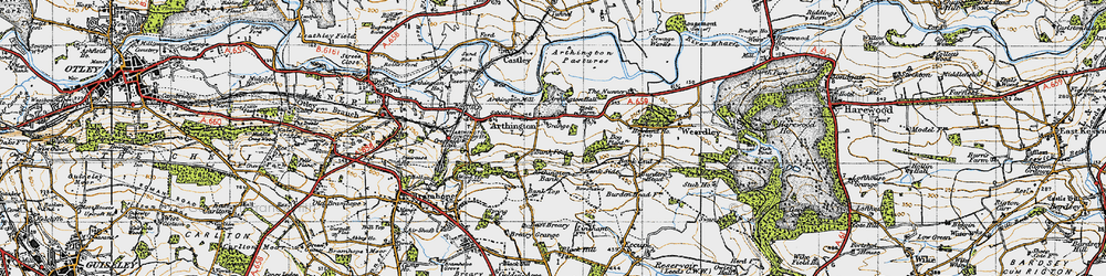 Old map of Arthington in 1947
