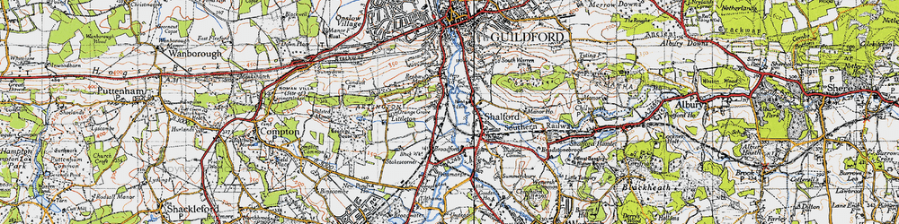 Old map of Artington in 1940