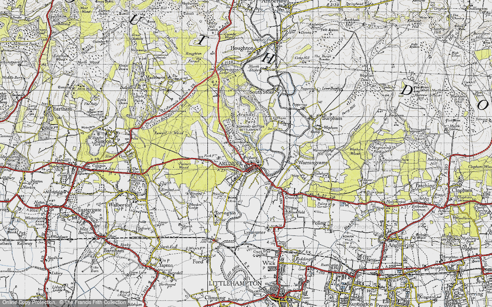 Old Map of Historic Map covering Arundel Park in 1940