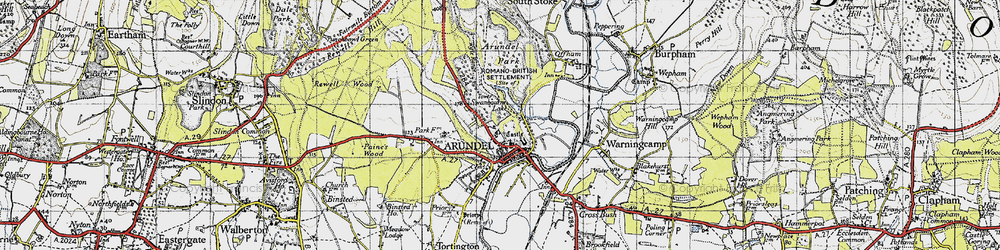 Old map of Arundel in 1940