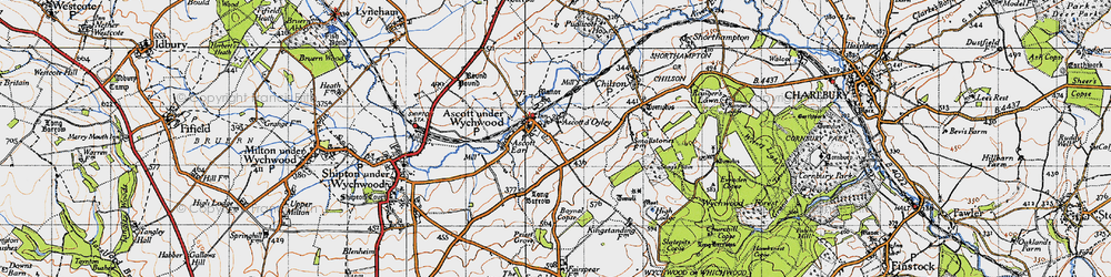 Old map of Ascott d' Oyley in 1946