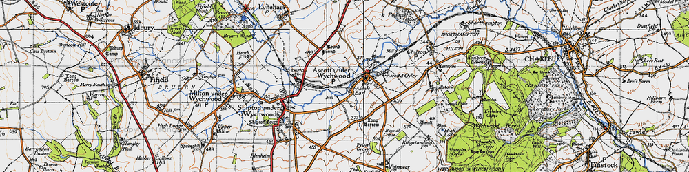 Old map of Ascott Earl in 1946