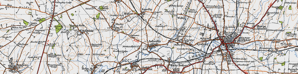 Old map of Asfordby in 1946