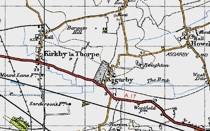 Old map of Asgarby in 1946
