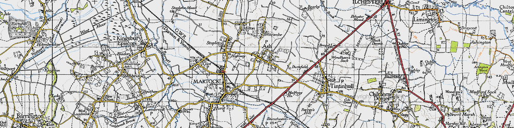 Old map of Ash in 1945