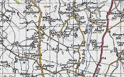 Old map of Ash in 1945