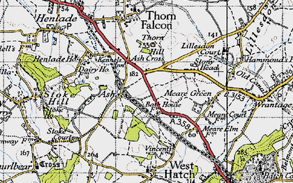 Old map of Ash in 1946