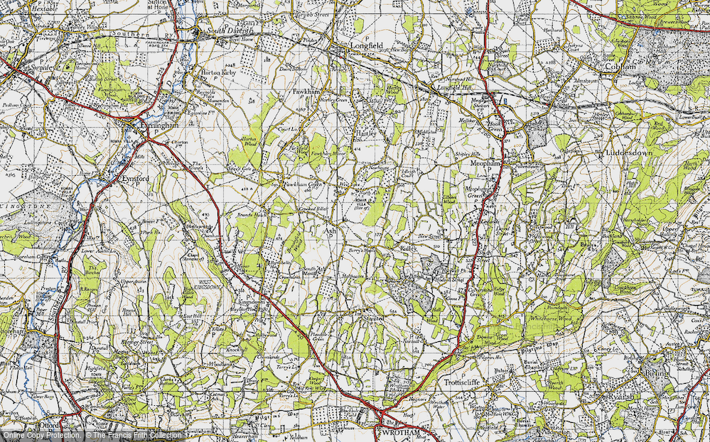 Old Map of Ash, 1946 in 1946