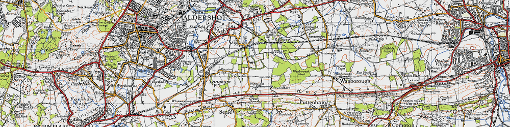 Old map of Ash Green in 1940