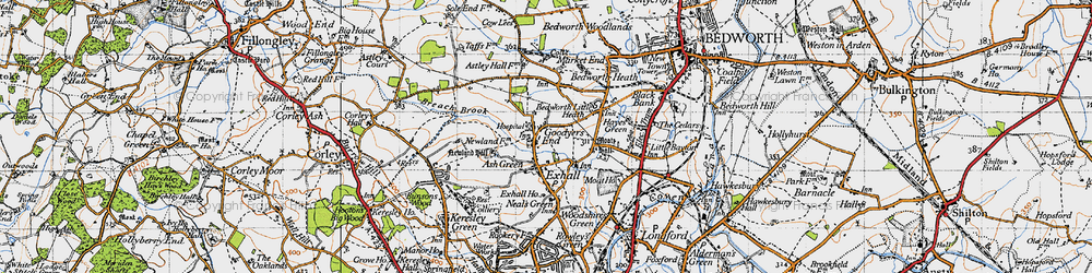 Old map of Breach Brook in 1946