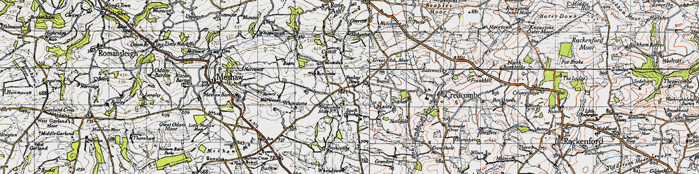 Old map of Ash Moor in 1946
