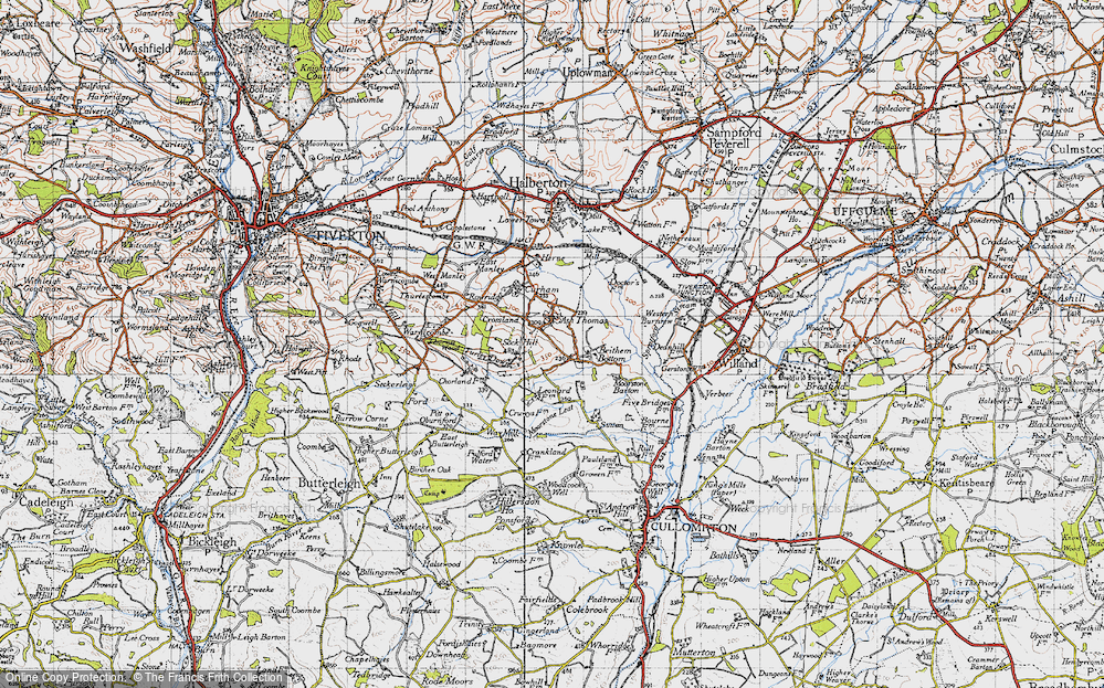 Old Map of Ash Thomas, 1946 in 1946