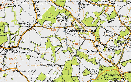 Old map of Ashampstead in 1947