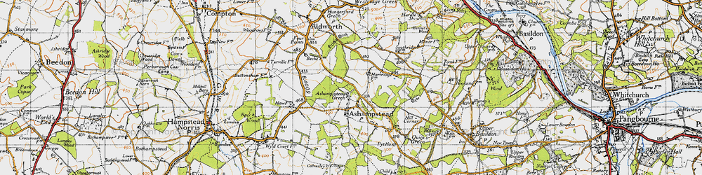 Old map of Ashampstead Green in 1947