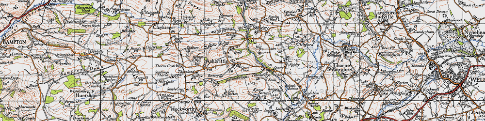 Old map of Ashbrittle in 1946