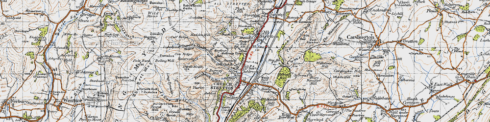 Old map of Bodbury Hill in 1947