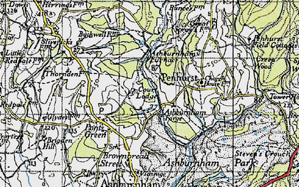 Old map of Ashburnham Forge in 1940