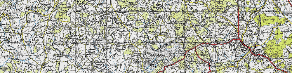 Old map of Ashburnham Forge in 1940