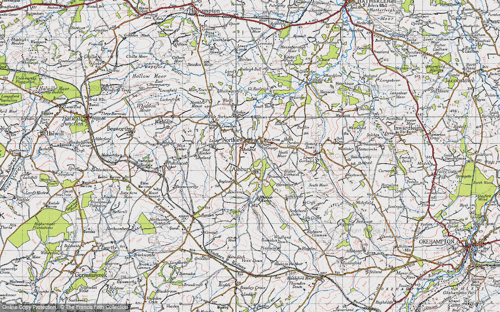 Old Map of Historic Map covering Bolland in 1946
