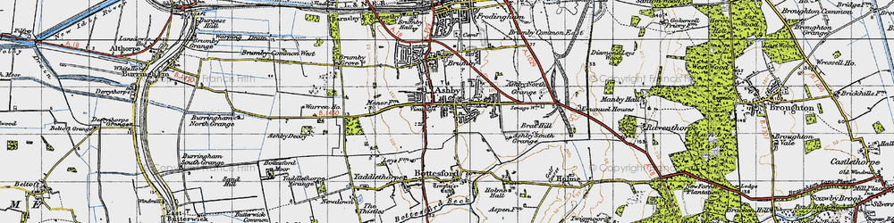 Old map of Brat Hill in 1947