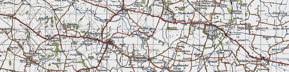 Old map of Ashby by Partney in 1946