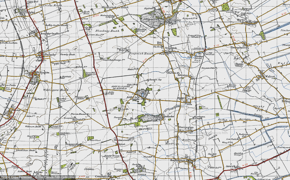 Old Map of Ashby de la Launde, 1947 in 1947