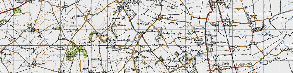 Old map of Ashby Hill in 1946