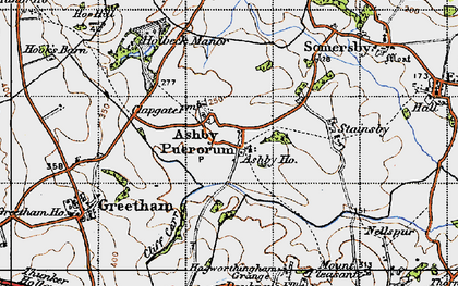 Old map of Ashby Puerorum in 1946