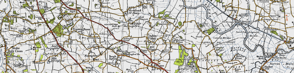 Old map of Ashby St Mary in 1946